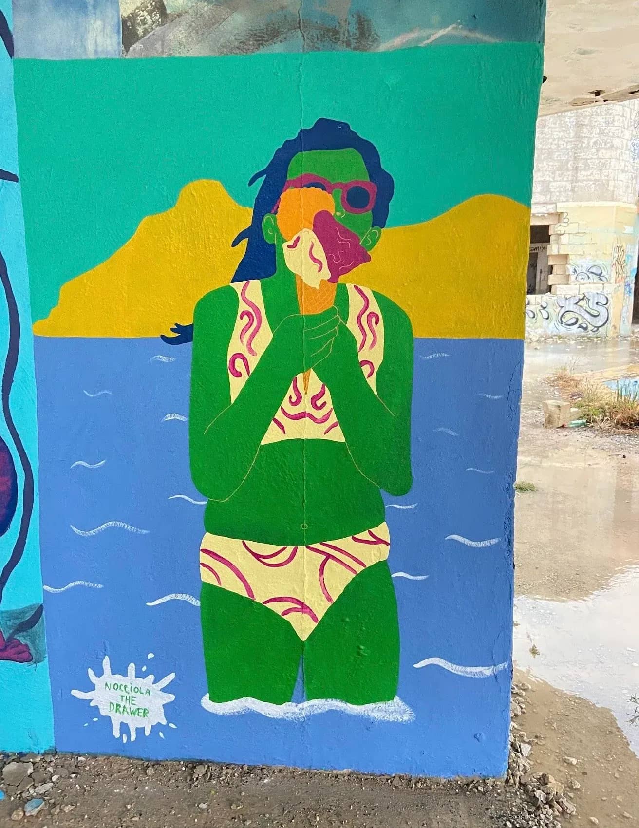 Mediterranean Girl mural in Malta