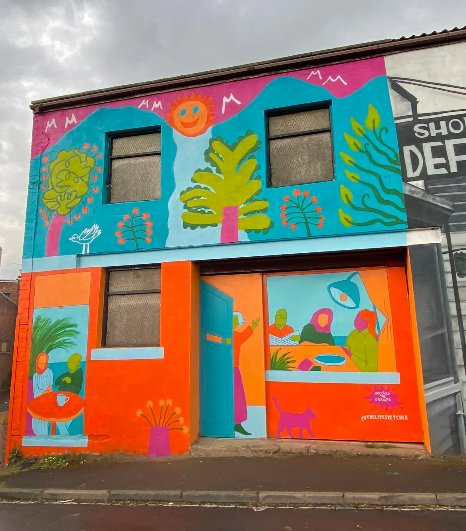 Warm Welcome mural, Spennymoor Mural Festival