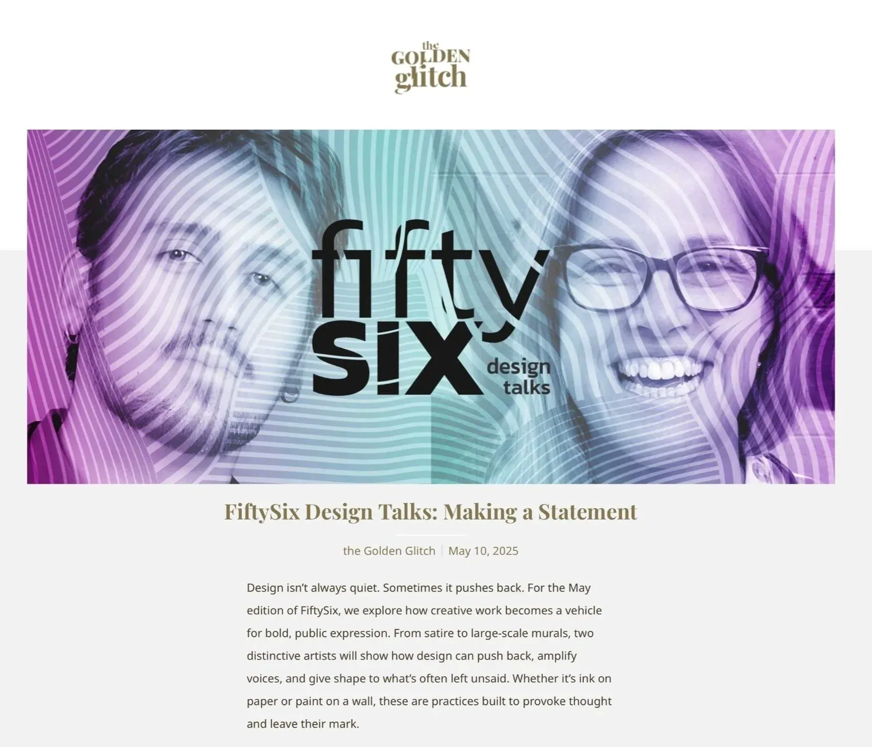 The FiftySix Design Talks poster, Making a Statement